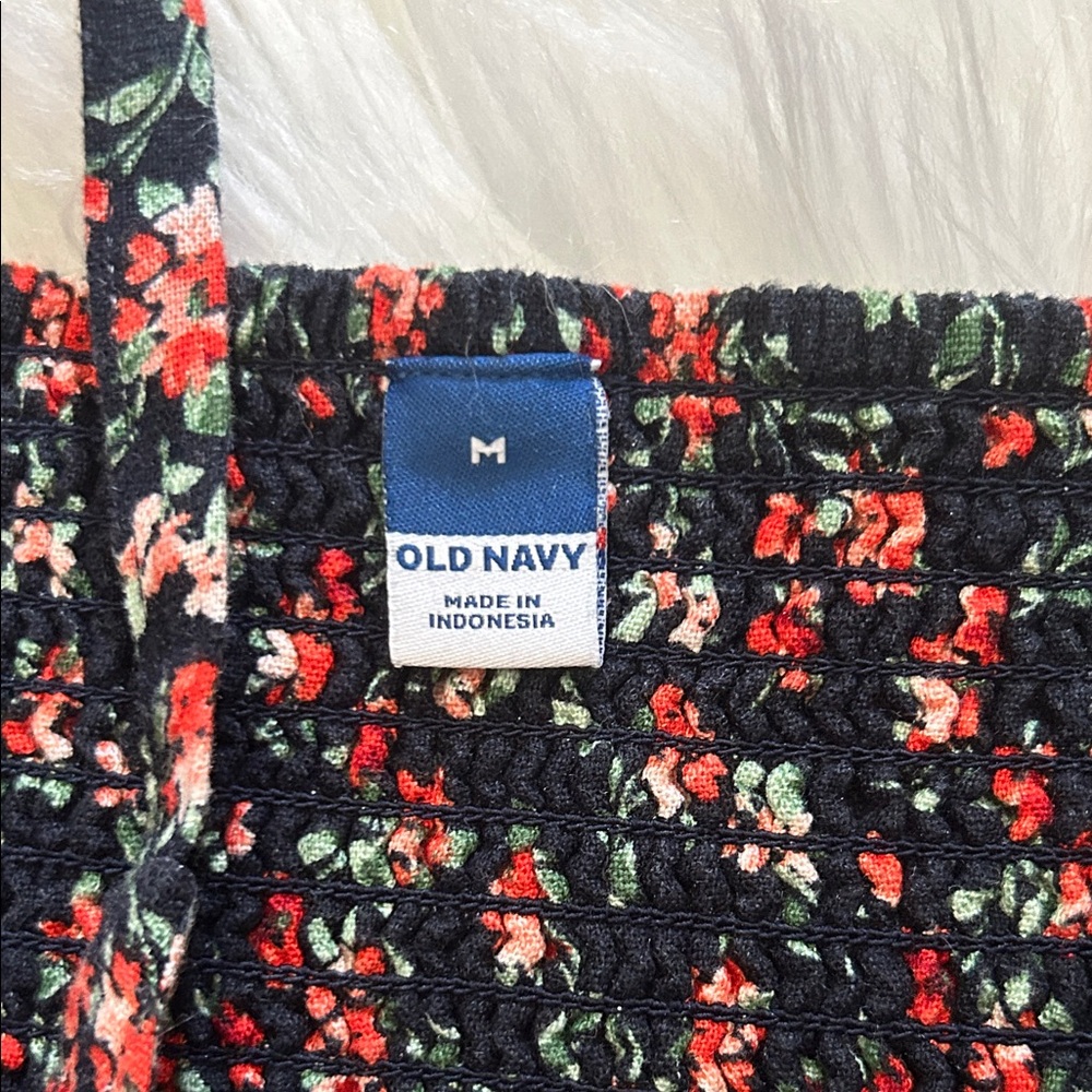 Old Navy Black and Red Floral Mini Dress - Picture 3 of 4